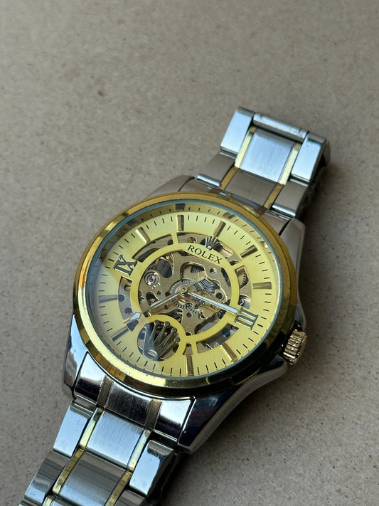 Rolex Skeleton Automated Two tone Dail Watch